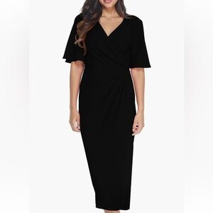 Maggy London Elegant Black V-Neck Dress